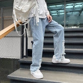 Men Jeans Ripped Jeans Men's Loose Straight Flare Pants